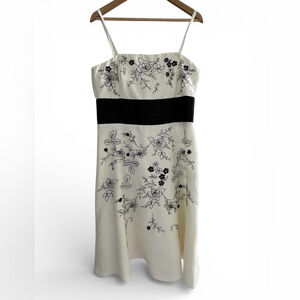 Fairy Coquette Y2K Ivory Embroidered Slip Dress | Strapless